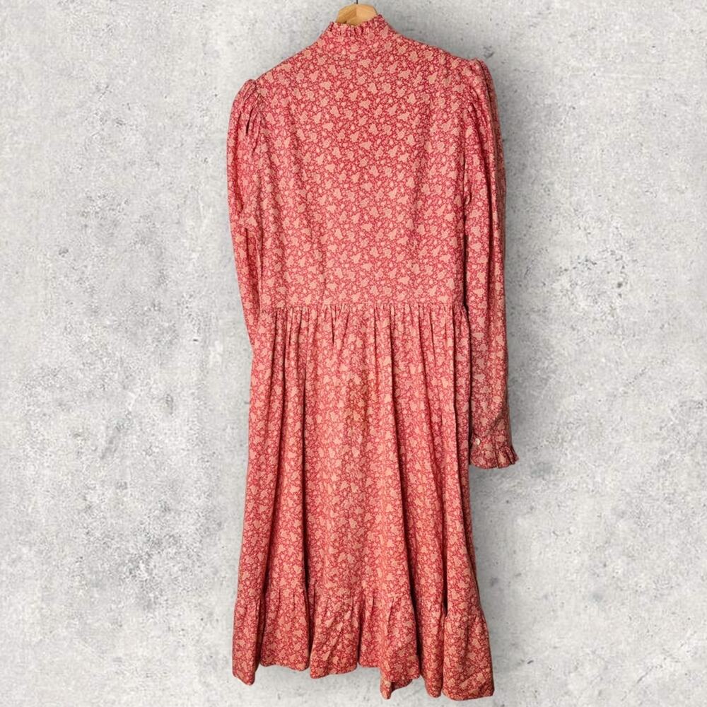 Vintage Priscilla Cottage Core Prairie Dress Pink Cottagecore Boho 1970s - Picture 2 of 11